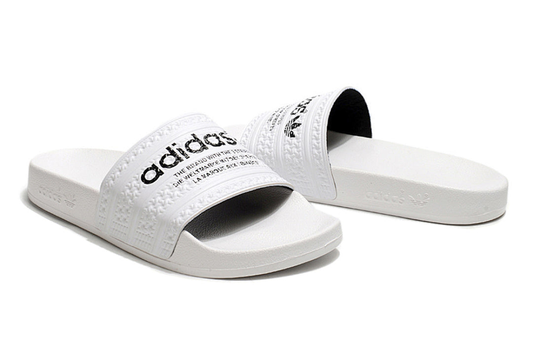 Adidas Originals Adilette White/Black Logo Slide Sandals GX6964