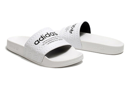 Adidas Originals Adilette White/Black Logo Slide Sandals GX6964