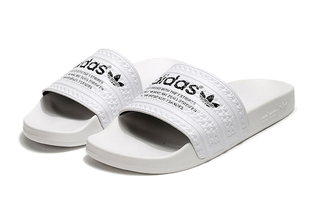 Adidas Originals Adilette White/Black Logo Slide Sandals GX6964