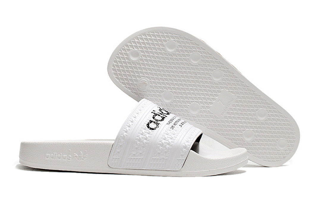 Adidas Originals Adilette White/Black Logo Slide Sandals GX6964