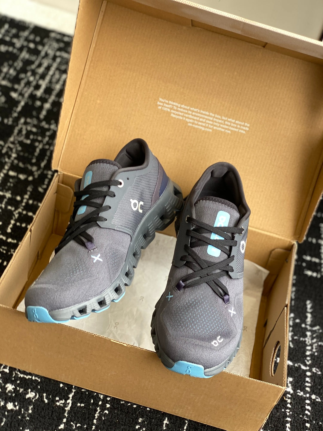 Cloudsurfer Cushioned Running Sneakers Dark Gray Sky Blue Breathable Mesh Sport Shoes Unisex