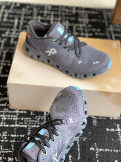 Cloudsurfer Cushioned Running Sneakers Dark Gray Sky Blue Breathable Mesh Sport Shoes Unisex