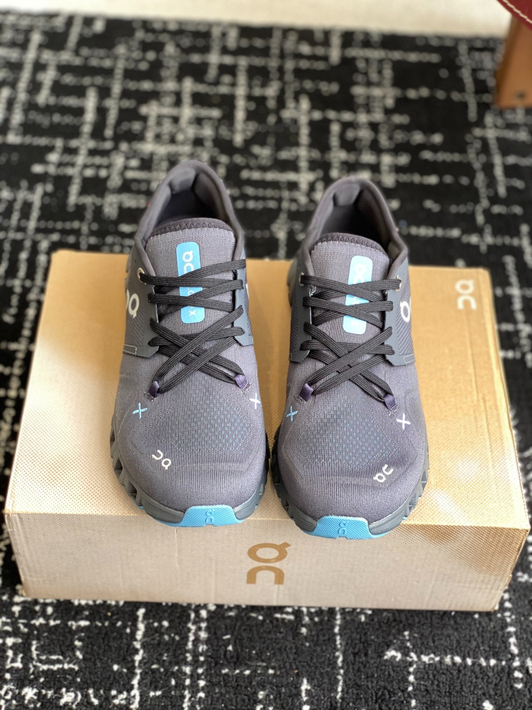 Cloudsurfer Cushioned Running Sneakers Dark Gray Sky Blue Breathable Mesh Sport Shoes Unisex