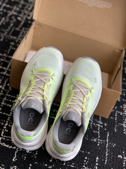 Cloudtilt Cushioned Running Sneakers White Neon Yellow Gradient Breathable Mesh Sport Shoes Unisex