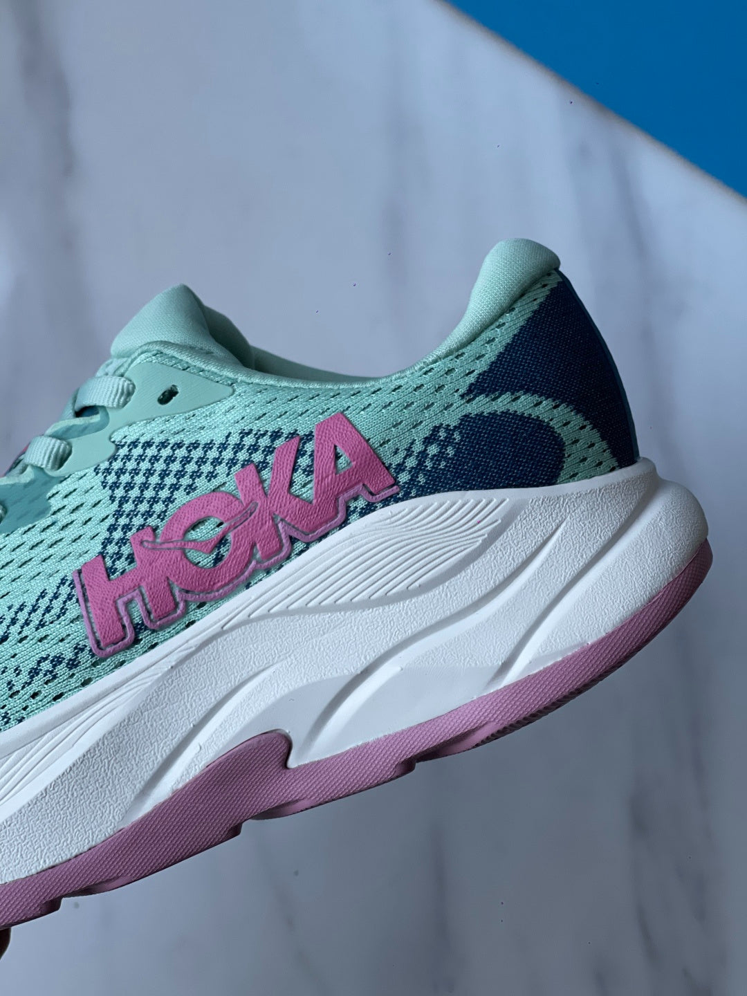 Hoka Rincon 4 Running Shoe Light Teal | Rose Red