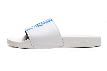 Adidas Originals Adilette White/Blue Trefoil Slide Sandals GX6969
