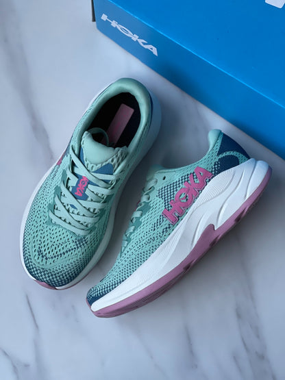 Hoka Rincon 4 Running Shoe Light Teal | Rose Red
