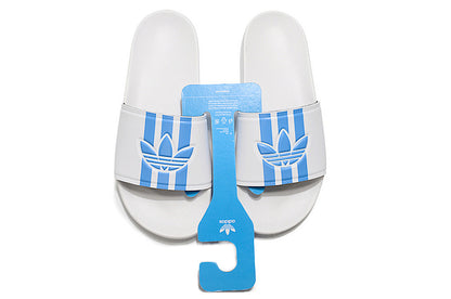 Adidas Originals Adilette White/Blue Trefoil Slide Sandals GX6969