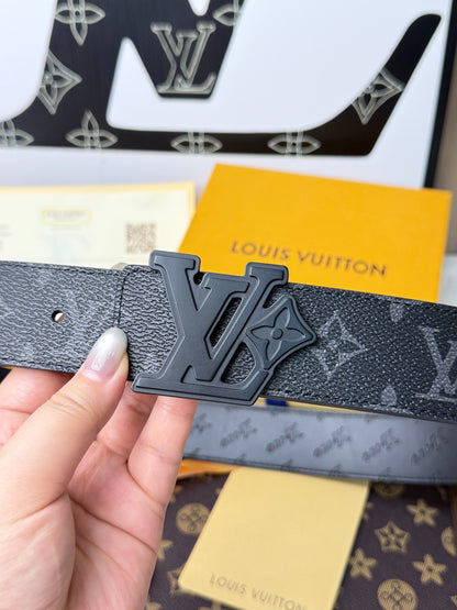 LV Monogram Eclipse Flower Buckle 40mm Belt