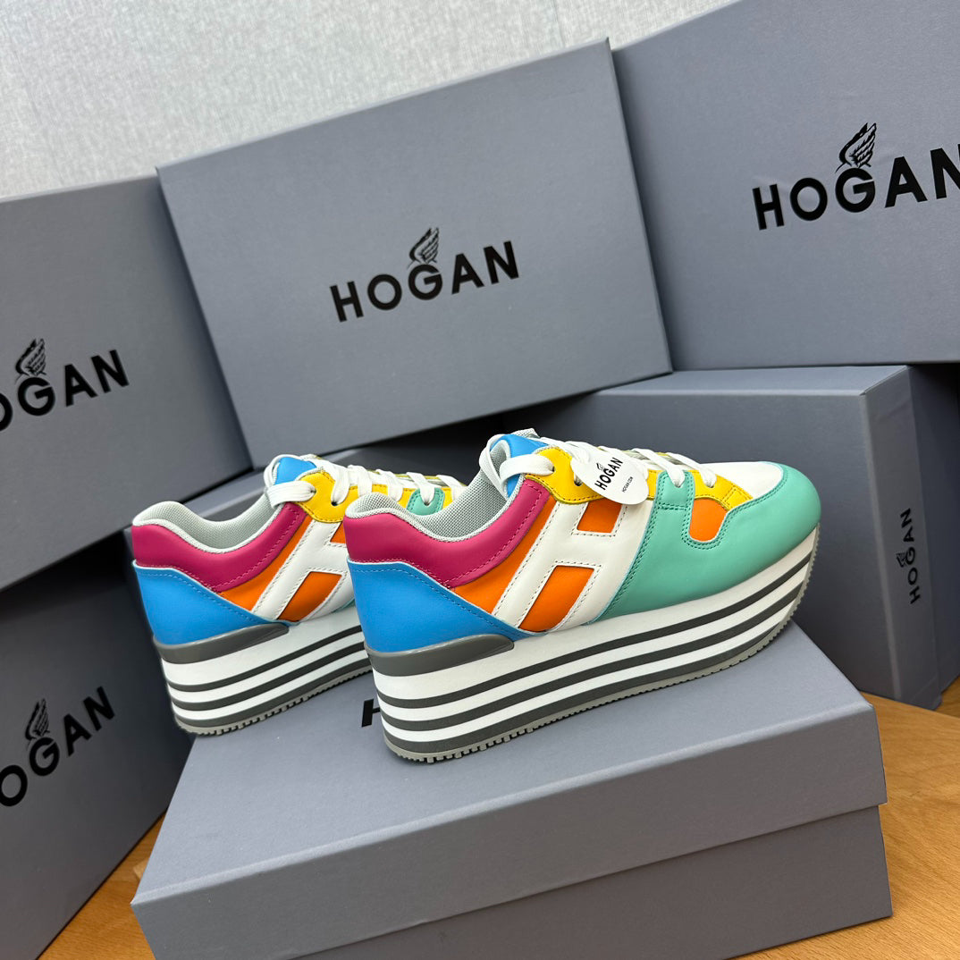 Women Colorful Patchwork Platform Sneakers Black White Striped Wedge Casual Shoes
