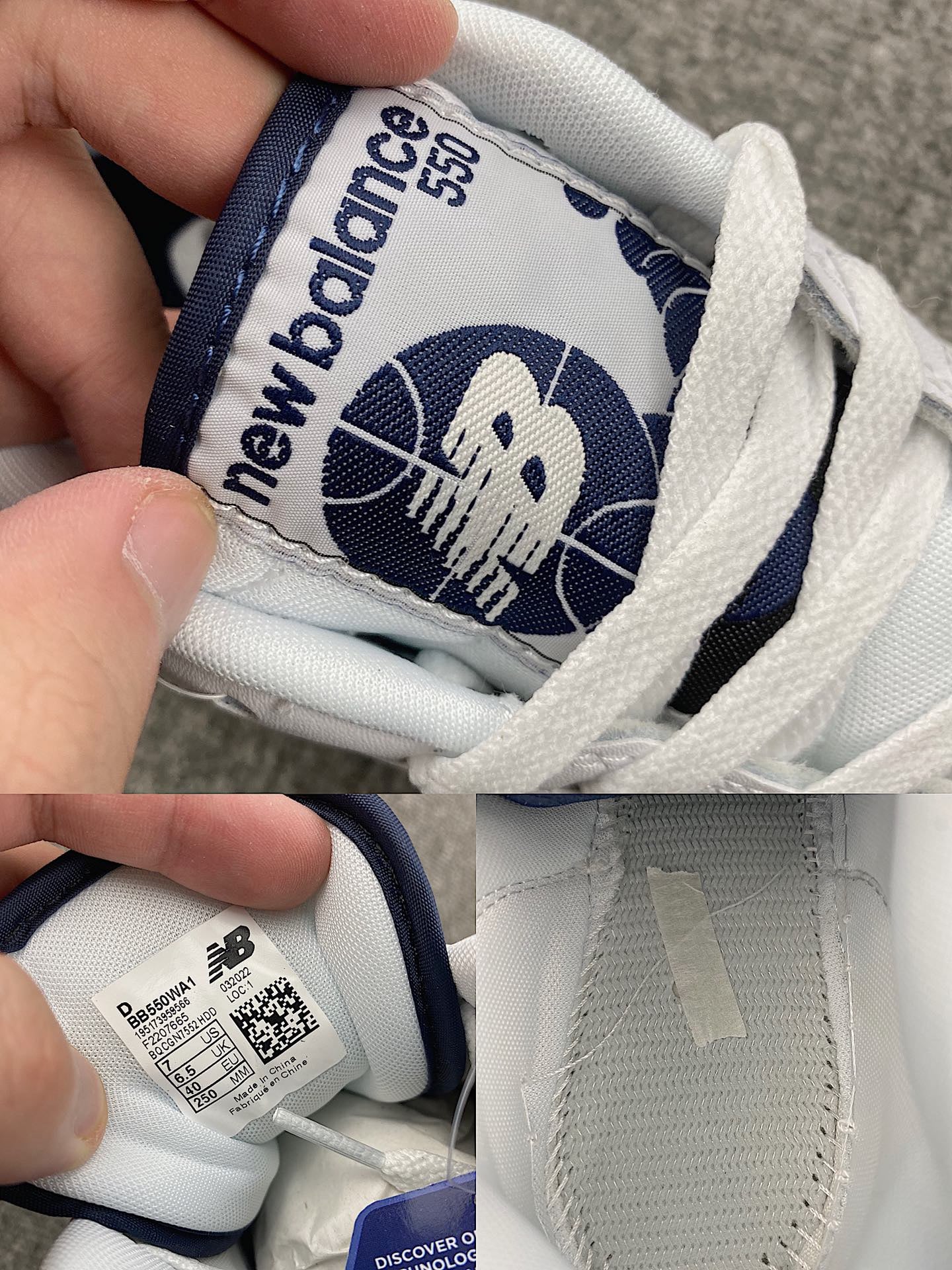 New Balance 550 White Navy Grey