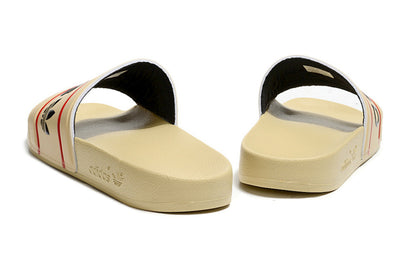 Adidas Originals Adilette Sand Beige/Black/Red Logo Slide Sandals GX6966
