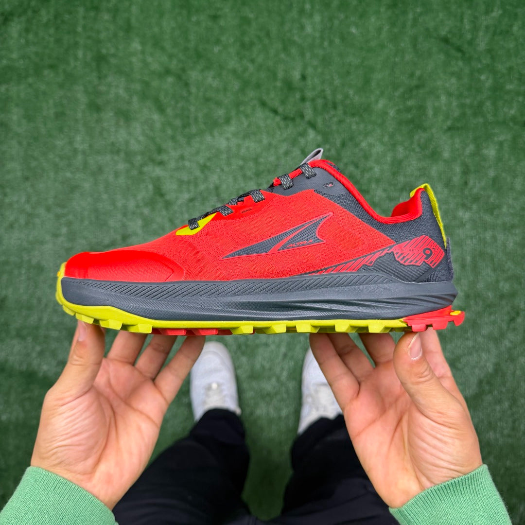 Altra Lone Peak 7 Red Grey Yellow Zero Drop Breathable Trail Running Sneakers