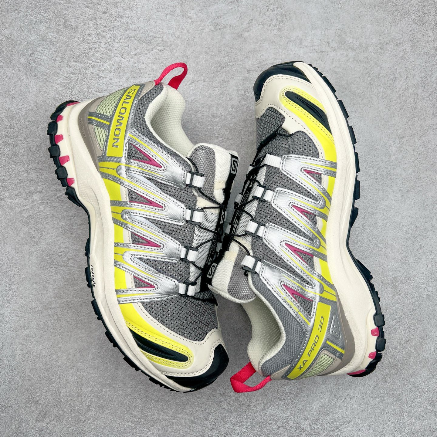 Salomon XA Pro 3D Yellow Silver Pink Men Women Outdoor Shoes