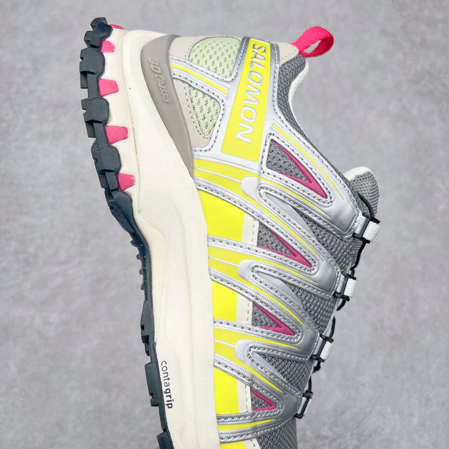 Salomon XA Pro 3D Yellow Silver Pink Men Women Outdoor Shoes