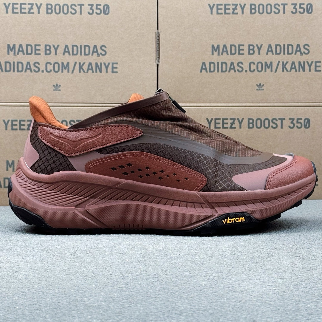 Hoka U Project Transport Dark Brown | Rust pink