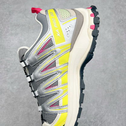 Salomon XA Pro 3D Yellow Silver Pink Men Women Outdoor Shoes