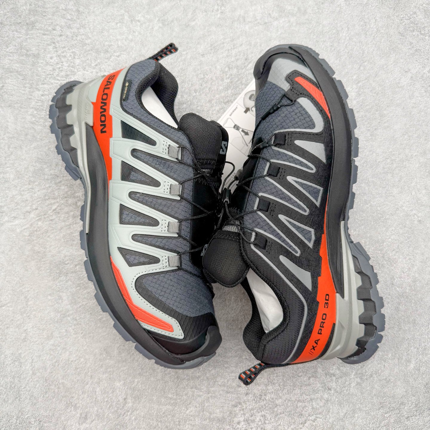 Salomon XA Pro 3D V9 GTX Grey Orange Men Women Waterproof Shoes