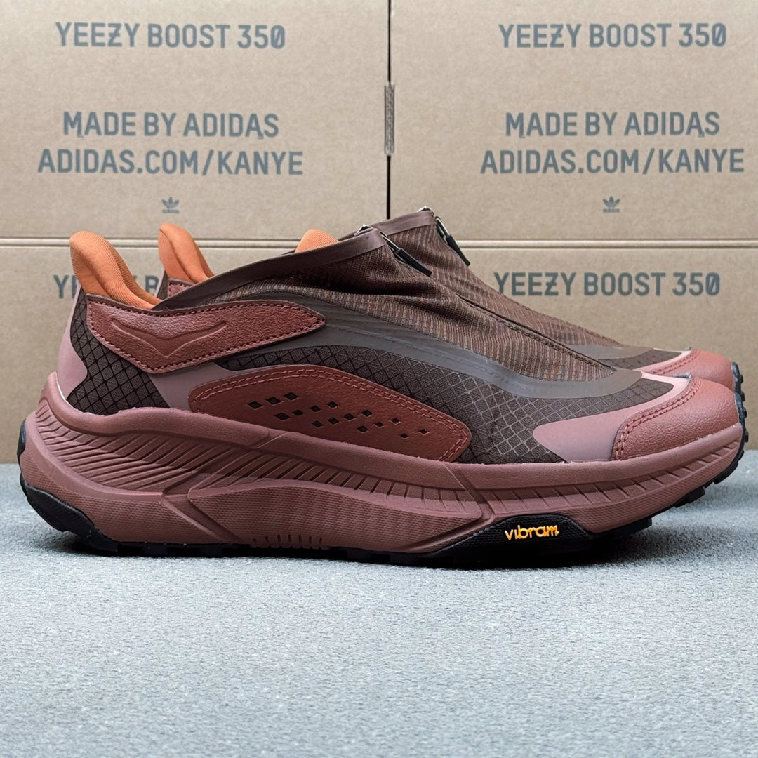 Hoka U Project Transport Dark Brown | Rust pink