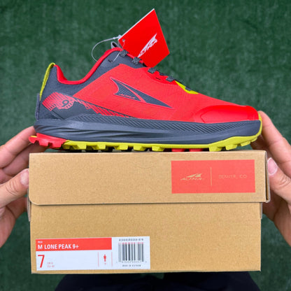 Altra Lone Peak 7 Red Grey Yellow Zero Drop Breathable Trail Running Sneakers