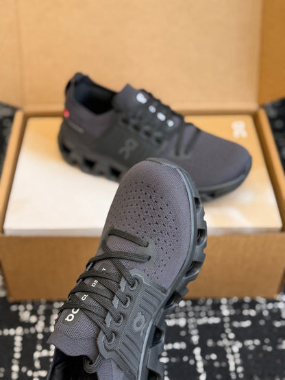 On Cloudswift 4 All Black Knit Mesh Jogging Training Sneakers