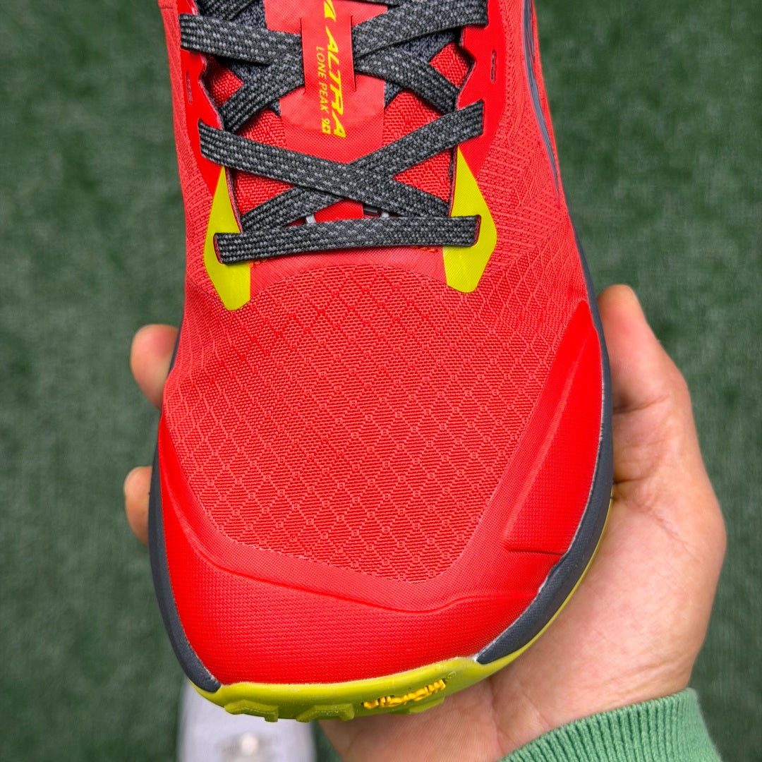 Altra Lone Peak 7 Red Grey Yellow Zero Drop Breathable Trail Running Sneakers