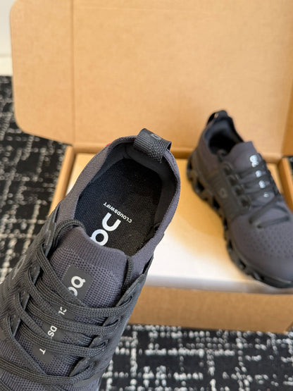 On Cloudswift 4 All Black Knit Mesh Jogging Training Sneakers
