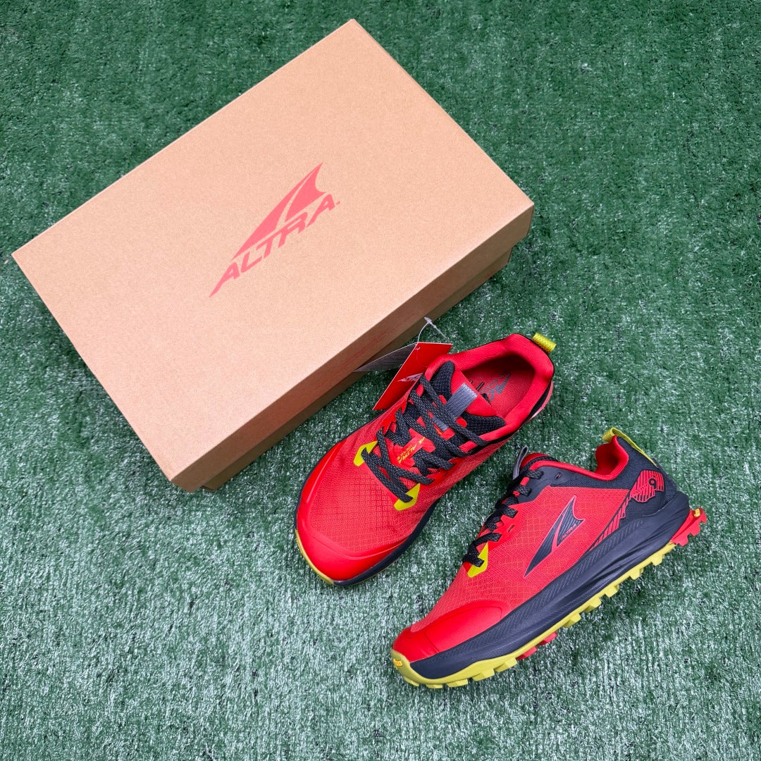 Altra Lone Peak 7 Red Grey Yellow Zero Drop Breathable Trail Running Sneakers