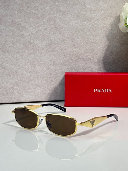 Prada Black Metal Rectangular Eyeglasses Frames with Clear Lenses