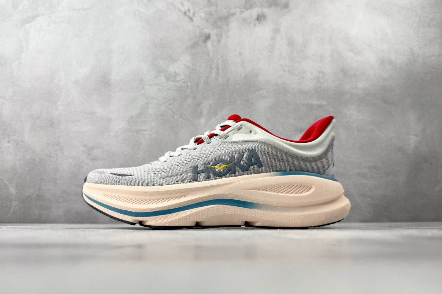 HOKA Bondi 9 Men's Running Shoes - Thunder Cloud/Vermillion