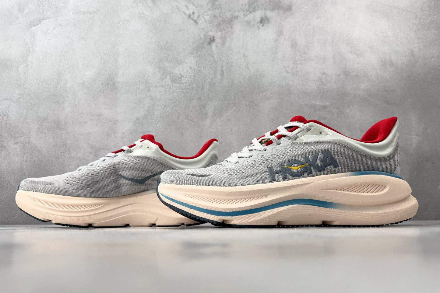 HOKA Bondi 9 Men's Running Shoes - Thunder Cloud/Vermillion