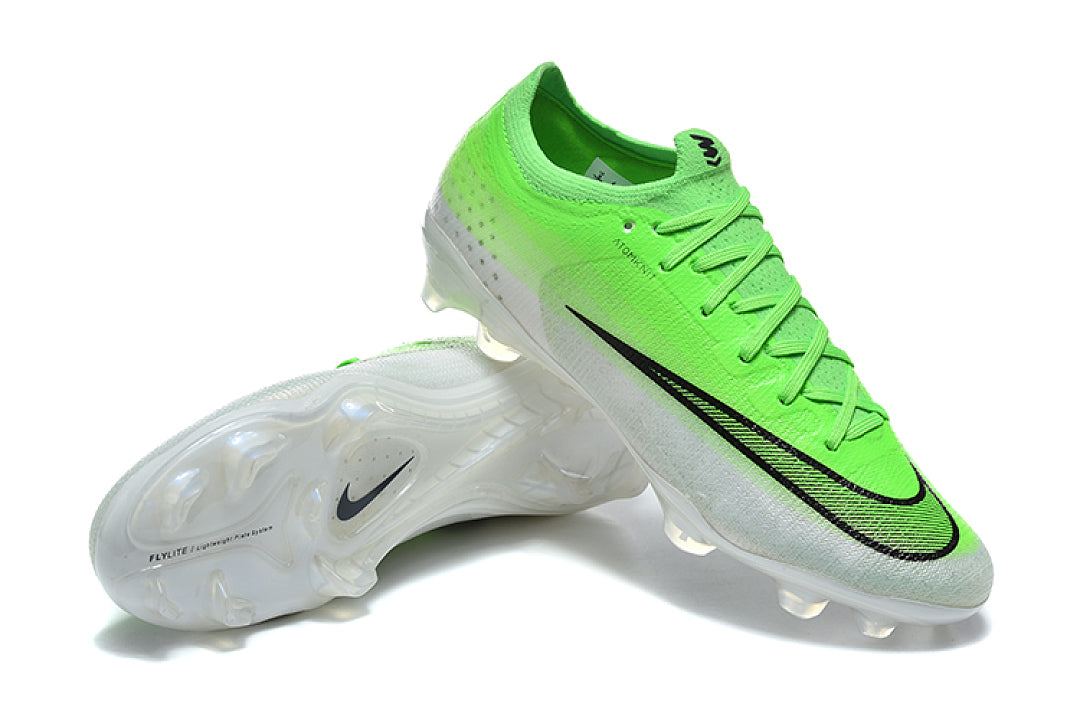 Nike Air Zoom Mercurial Vapor 17 Elite FG Soccer Cleats - Green/White "Atomknit" Edition