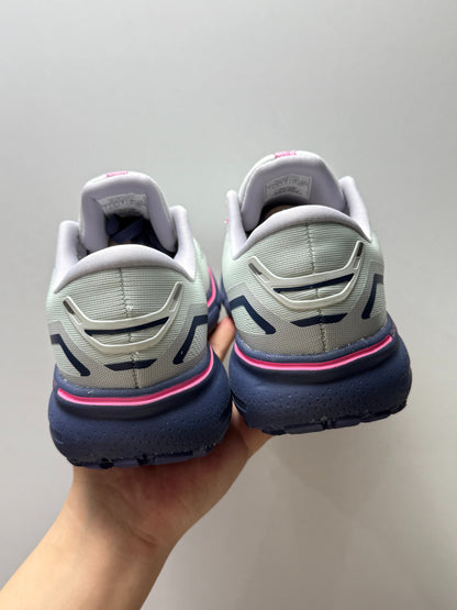Brooks Women's Ghost 15 Neutral Road Running Shoes (Oyster/Indigo/Pink)