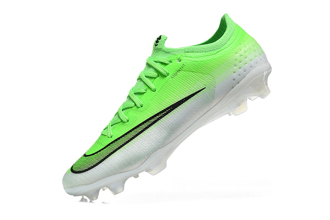 Nike Air Zoom Mercurial Vapor 17 Elite FG Soccer Cleats - Green/White "Atomknit" Edition