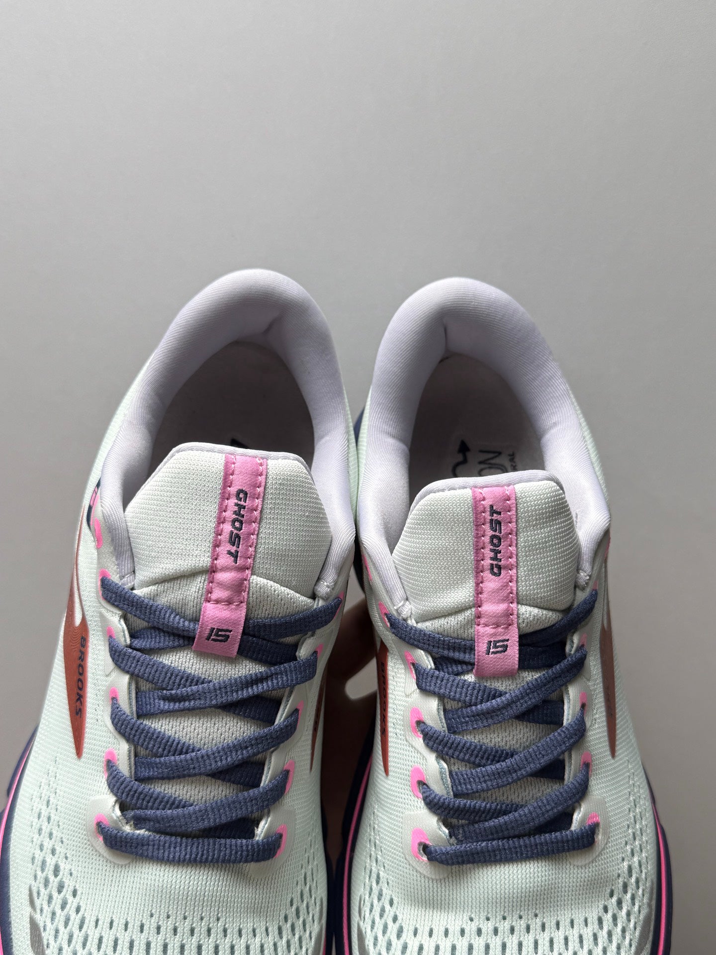Brooks Women's Ghost 15 Neutral Road Running Shoes (Oyster/Indigo/Pink)