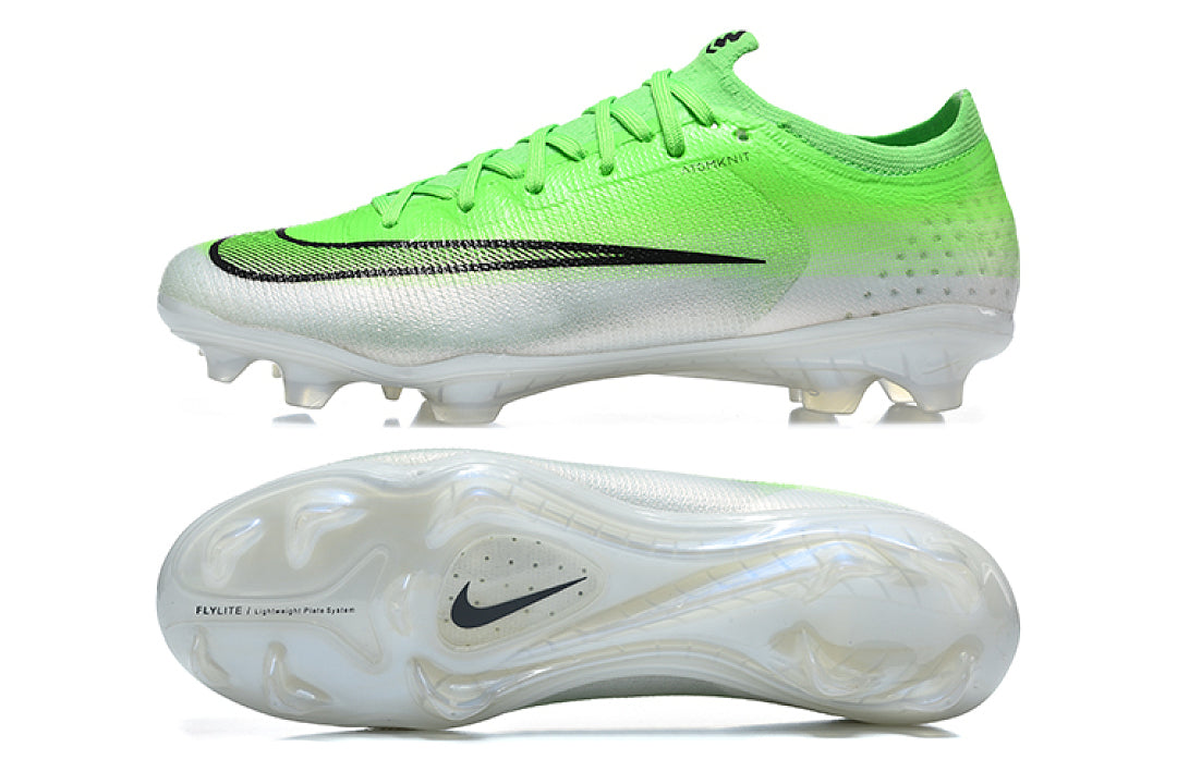 Nike Air Zoom Mercurial Vapor 17 Elite FG Soccer Cleats - Green/White "Atomknit" Edition