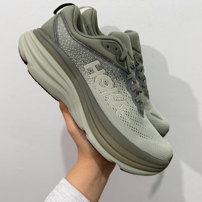 HOKA Bondi 8 Olive Haze Athletic Shoes