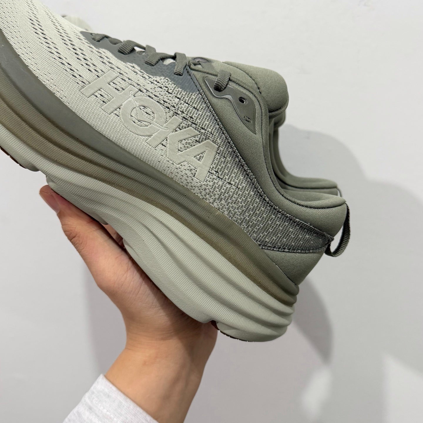 HOKA Bondi 8 Olive Haze Athletic Shoes