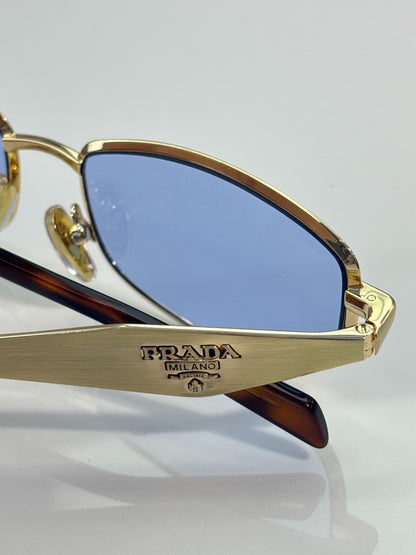 Prada Black Metal Rectangular Eyeglasses Frames with Clear Lenses