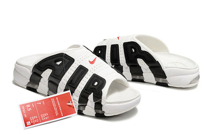 Nike "White Black Red" Uptempo Slides FJ7808-101