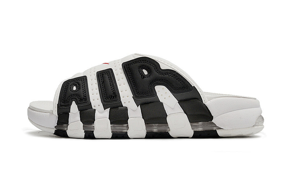 Nike "White Black Red" Uptempo Slides FJ7808-101