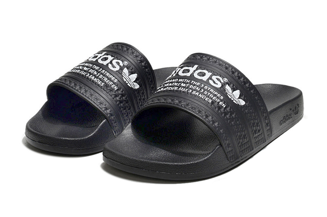 Adidas Originals Adilette Core Black/White Logo Slide Sandals GX6965