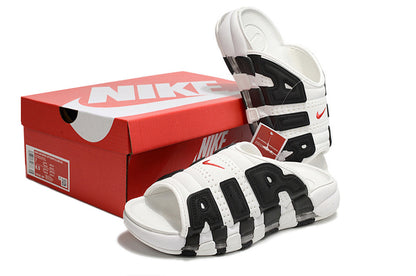 Nike "White Black Red" Uptempo Slides FJ7808-101