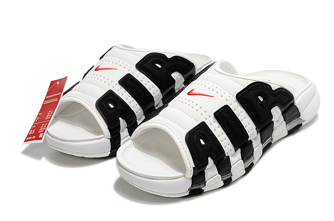 Nike "White Black Red" Uptempo Slides FJ7808-101