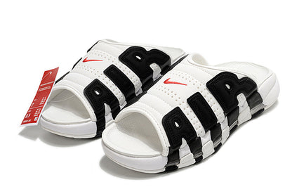 Nike "White Black Red" Uptempo Slides FJ7808-101