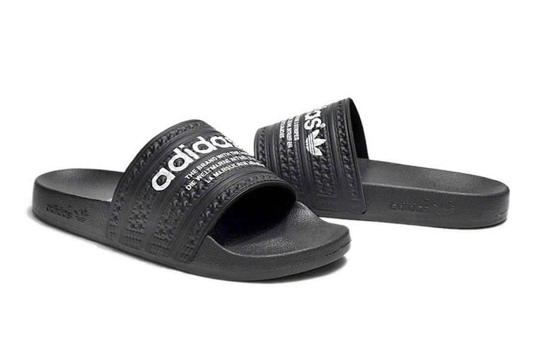 Adidas Originals Adilette Core Black/White Logo Slide Sandals GX6965
