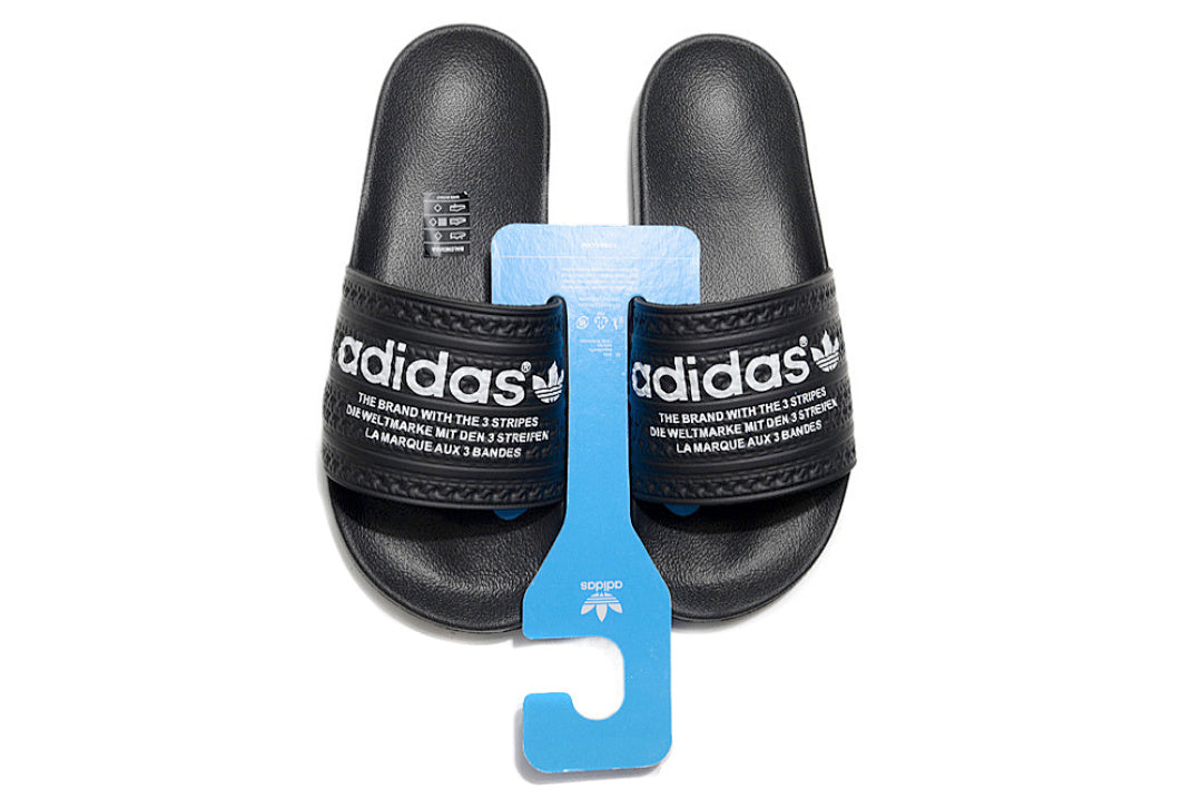 Adidas Originals Adilette Core Black/White Logo Slide Sandals GX6965