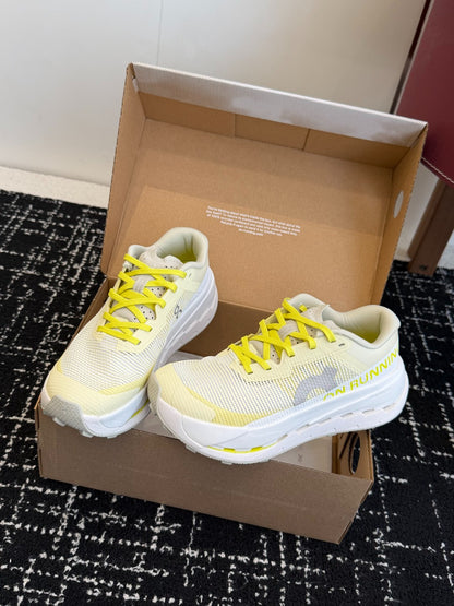 Cloudmonster Off White Lemon Yellow Cushioned Running Shoes Unisex Monster Chunky Sole Athletic Trainers