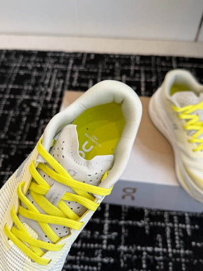 Cloudmonster Off White Lemon Yellow Cushioned Running Shoes Unisex Monster Chunky Sole Athletic Trainers