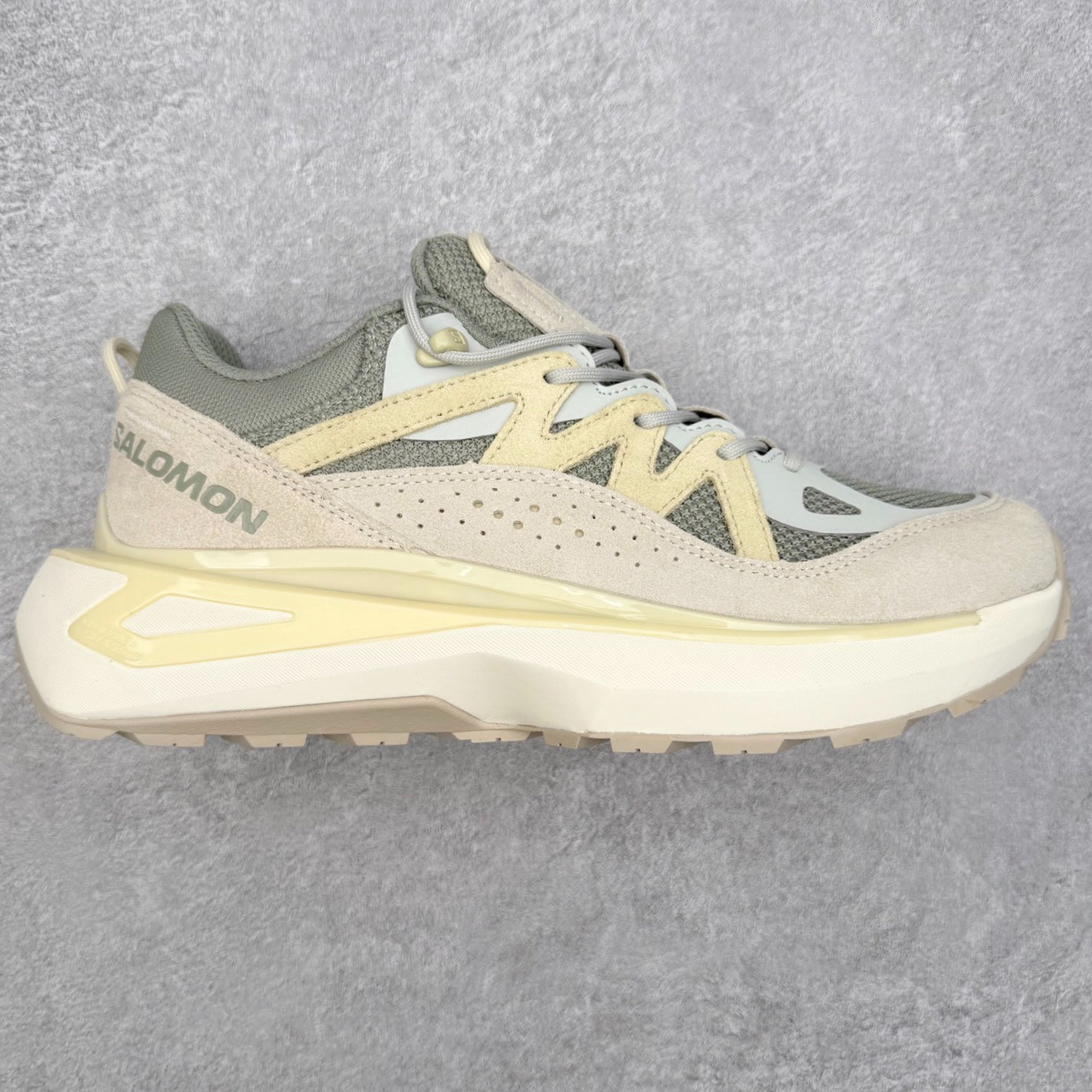 Salomon Odyssey Elmt Low Green Beige Men Women Chunky Shoes
